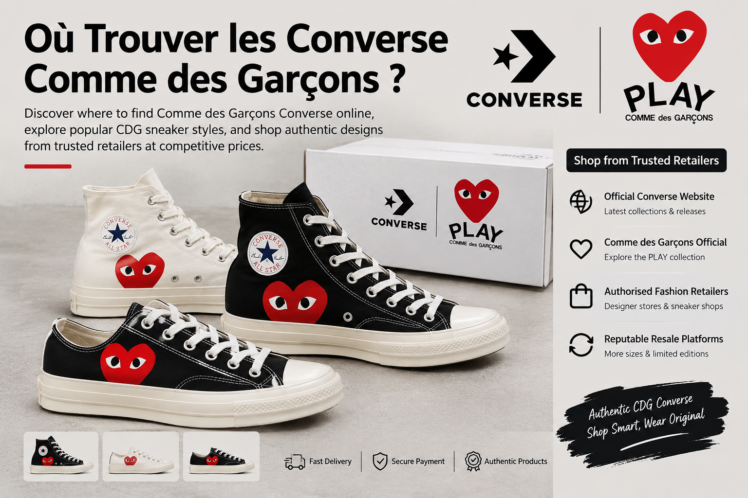 ou trouver les converses comme des garcons with heading